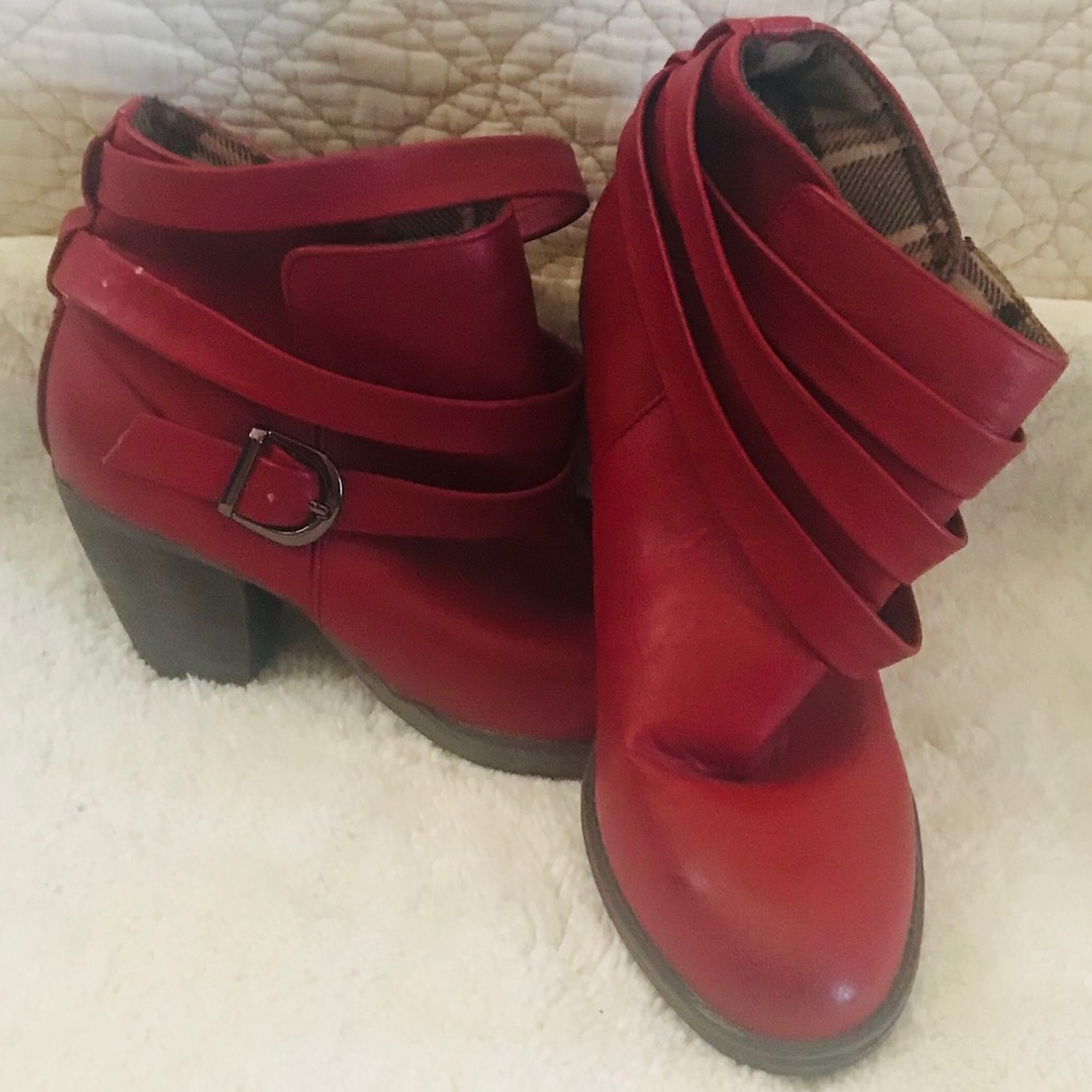 🌺Bucco Red Boots - Picture 1 of 8